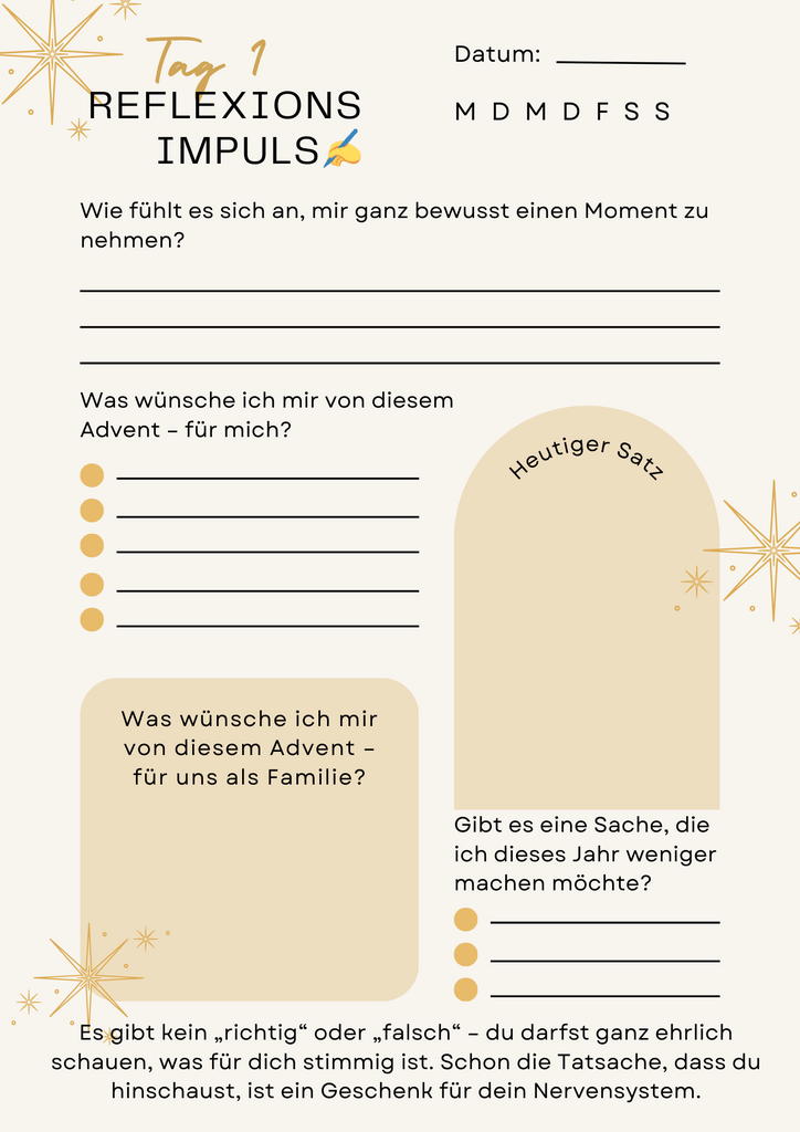 Tag 1 - So schön, dass du da bist🌟 3 Reflexion Tag1 - Tag 1 - So schön, dass du da bist🌟