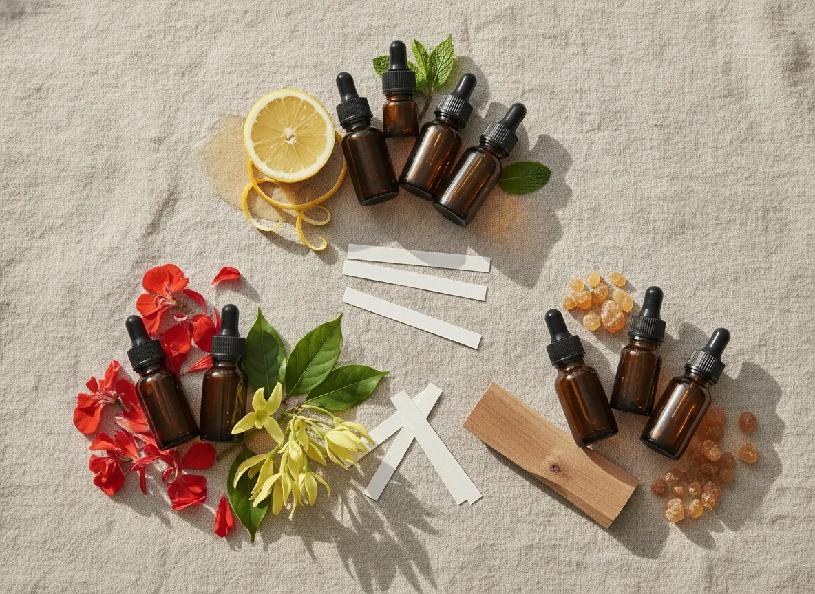 Natur Parfum herstellen mit ätherischen Ölen 2 Drei Duftnotengruppen mit ätherischen Ölen und Botanicals für ein ausgewogenes Parfum